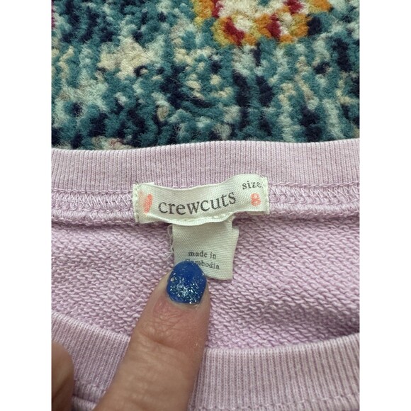 Crewcuts Girls Sweater Lot of 2 Pink Heart Crewneck Striped Peplum Size 8 - Picture 3 of 10